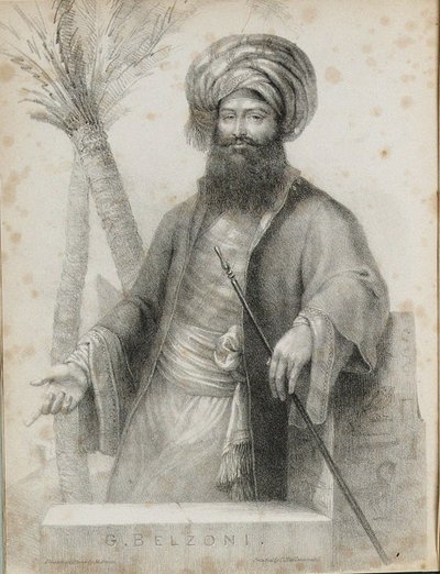 Giovanni Battista Belzoni 1778-1823 Frontispicio de Narrativa de las Operaciones y Descubrimientos Recientes de Unbekannt