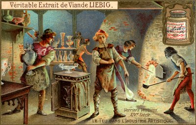 Fabricantes de vidrio en el siglo XIV, c1900 de Unbekannt
