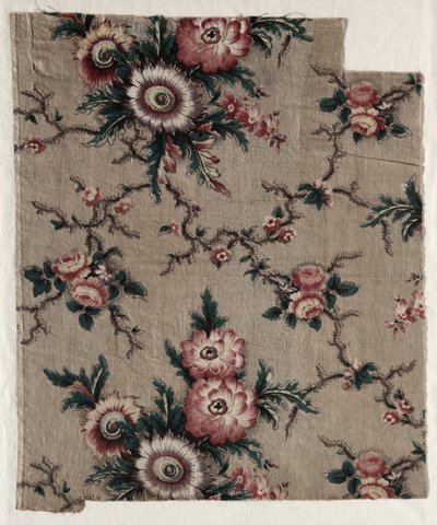 Fragmento de chintz vidriado, c. 1840 de Unbekannt