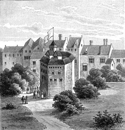 Teatro Globe, Bankside, Southwark, Londres, como apareció c1598 de Unbekannt
