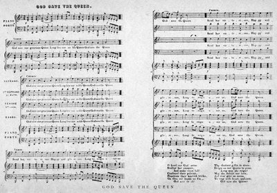 Dios Salve a la Reina, partitura de Unbekannt
