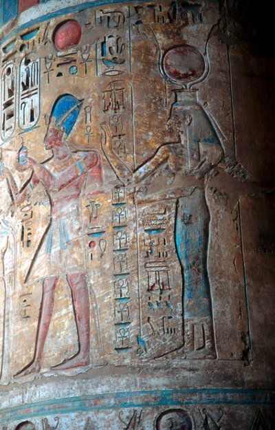 Diosa Isis con el Rey Tutmosis III, Antiguo Egipto, siglo XV a.C. de Unbekannt