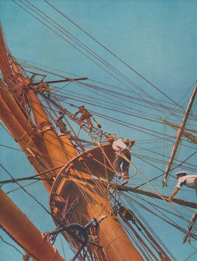 Subiendo a bordo del Archibald Russell, veleros bajo bandera finlandesa, 1937 de Unbekannt