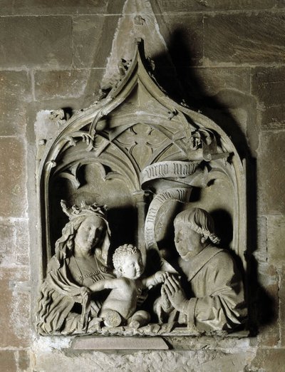 Arte gótico: epitafio de un canónigo. Escultura de piedra por Nicolas de Leiden. 1463. Catedral Notre Dame de Estrasburgo (Bas-Rhin) de Unbekannt