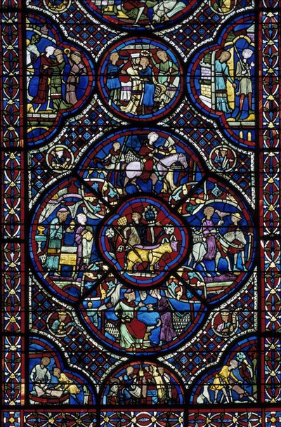 Arte gótico: la vida del niño prodigio. Vidriera del deambulatorio de la Catedral de San Esteban de Bourges (Loir y Cher) de Unbekannt