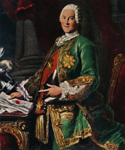 Graf von Brühl 1700-1763. - Grabado según la pintura de Silvestre, 1934 de Unbekannt