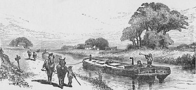 Barco de grano en el Canal Erie, 1883 de Unbekannt