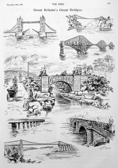 Los grandes puentes de Gran Bretaña, anuncio de Owbridge Lung Tonic, 1901 de Unbekannt