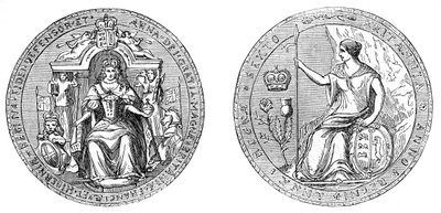 Gran Sello de la Reina Ana, después de la unión de Inglaterra y Escocia, 1707, siglo XIX de Unbekannt