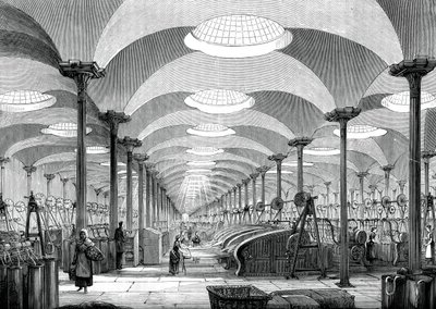 Gran salón en la fábrica de lino de Messrs Marshall, Leeds, c. 1880 de Unbekannt