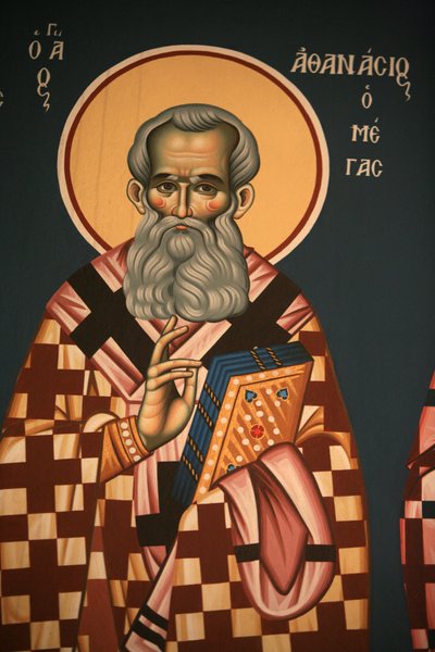 Icono ortodoxo griego que representa a San Atanasio el Grande Tesalónica Grecia de Unbekannt