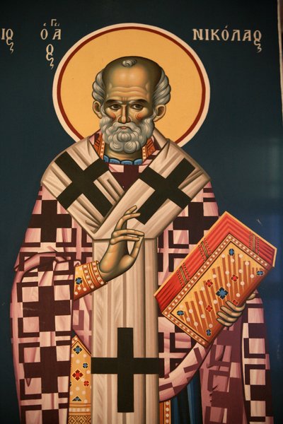 Icono ortodoxo griego que representa a San Nicolás, Tesalónica, Grecia de Unbekannt