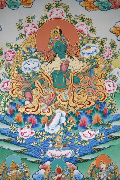Tara Verde, símbolo de prosperidad. Monasterio Kopan, Katmandú, Nepal de Unbekannt