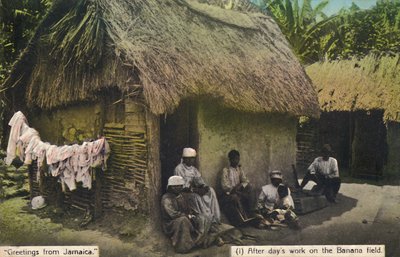 Saludos desde Jamaica. 1 Después del trabajo en el campo de plátanos, principios del siglo XX de Unbekannt