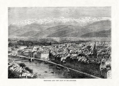 Grenoble y los Alpes de Belledonne, Francia, 1879 de Unbekannt