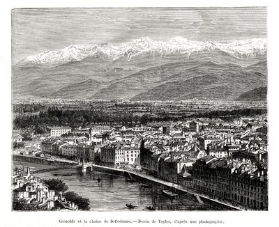 Grenoble desde la cordillera de Belledonne, Francia de Unbekannt