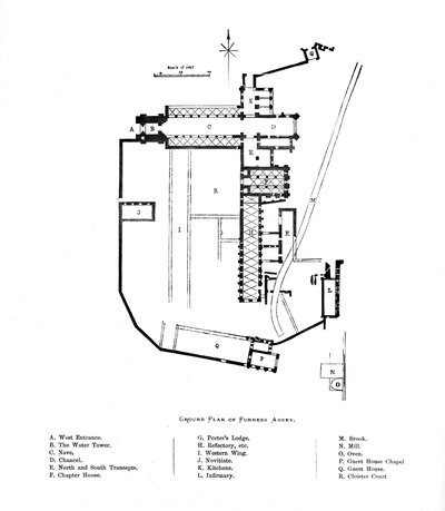 Plano del suelo de la Abadía de Furness, 1897 de Unbekannt