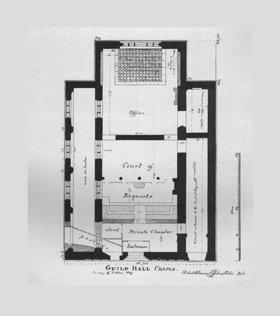 Plano de la Capilla del Guildhall 1815, 1866 de Unbekannt