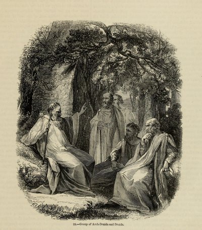 Grupo de Archidruidas y Druidas del libro Vieja Inglaterra: Un Museo Pictórico de Unbekannt