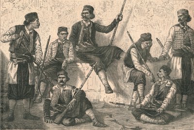 Grupo de montenegrinos, c. 1879 de Unbekannt