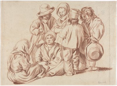 Grupo de seis niños recto, 1700s de Unbekannt