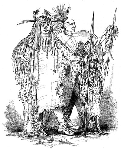 Grupo de indios fronterizos, finales del siglo XVIII, c1880 de Unbekannt