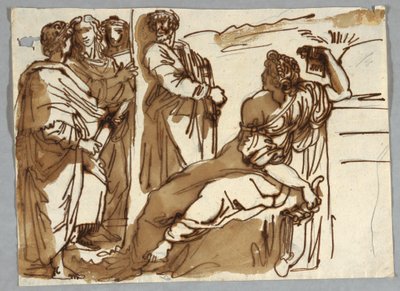 Grupo con Petrarca y Safo en el Parnaso después de Rafael Sanzio de Unbekannt