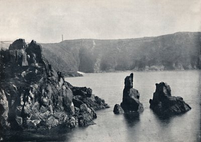 Guernsey - Bahía de Moulin Huet, con las Rocas del Perro y el León, 1895 de Unbekannt