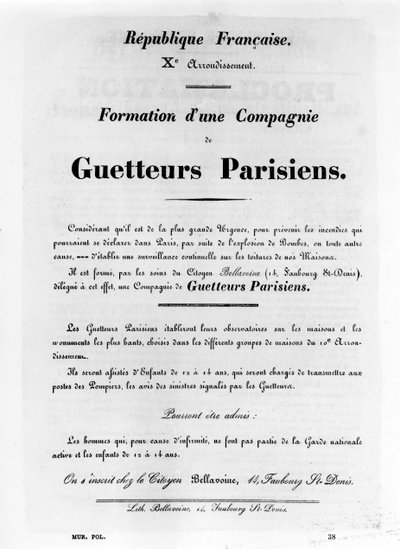 Guetteurs Parisiens, de carteles políticos franceses de la Comuna de París, mayo de 1871 de Unbekannt
