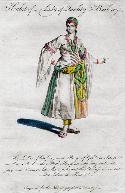 Hábito de una dama de calidad en Barbary, siglos XVIII-XIX de Unbekannt