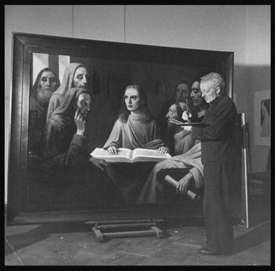 Han van Meegeren pintando Jesús entre los doctores, 1945 de Unbekannt