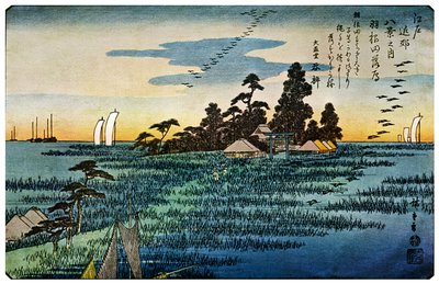 Haneda No Rakugan Gansos Volviendo a Casa en Haneda, 1830s 1925 de Unbekannt