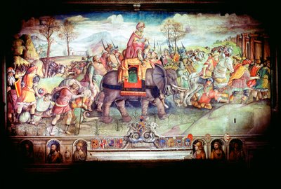 Aníbal y su ejército cruzando los Alpes, 218 a.C. de Unbekannt