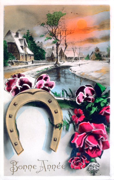Feliz Año Nuevo, tarjeta postal francesa, c. 1900 de Unbekannt
