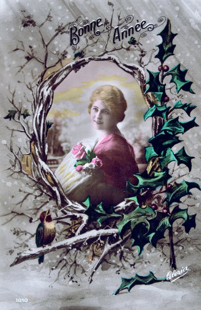 Feliz Año Nuevo, postal francesa, c1900 de Unbekannt