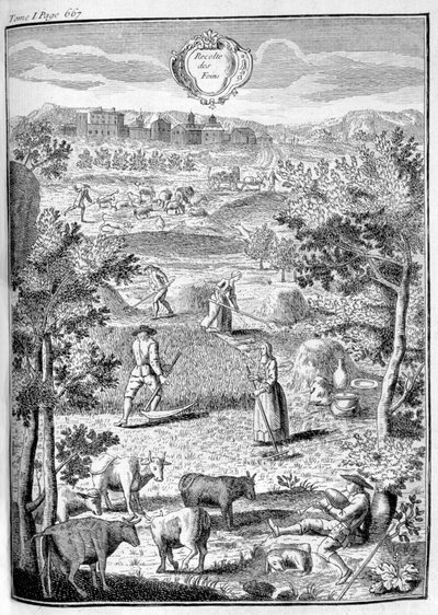 Cosechando el heno, 1775 de Unbekannt