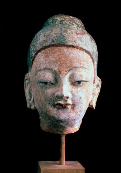 Cabeza de Buda, de las ruinas del antiguo Idikutshari cerca de Turfan, siglos VIII-IX de Unbekannt