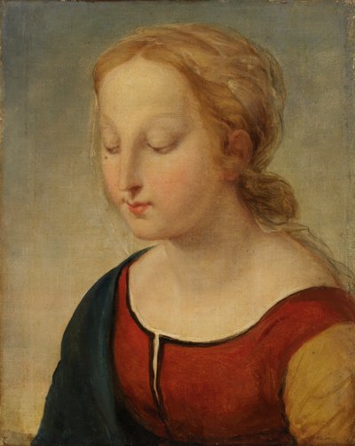 Cabeza de la Madonna de la Belle Jardiniere, siglo XIX de Unbekannt