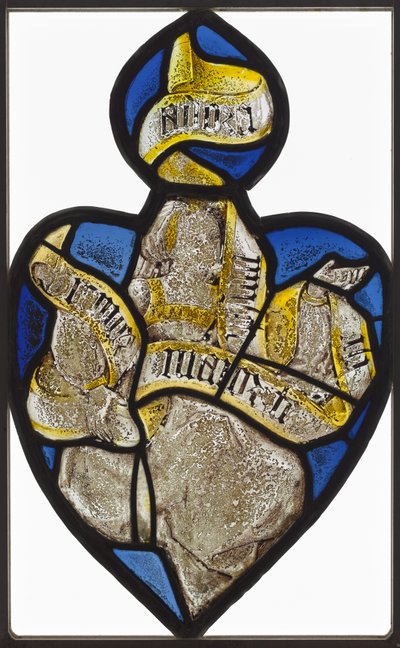Panel en forma de corazón: Figura de una mujer con una banderola Sibila, c. 1480-1520 de Unbekannt