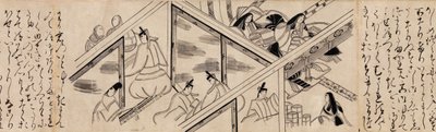 Capítulo de la Vid de Corazón Aoi del Cuento de Genji Genji monogatari, siglo XVI de Unbekannt