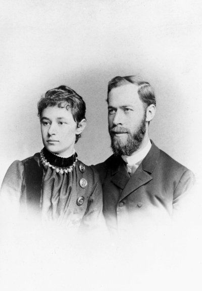 Heinrich Hertz, físico alemán, con su esposa Elizabeth de Unbekannt