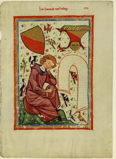 Heinrich von Veldeke del Codex Manesse, entre 1305 y 1340 de Unbekannt