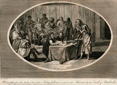 Enrique III presentado a los barones por el conde de Pembroke, 1216 de Unbekannt