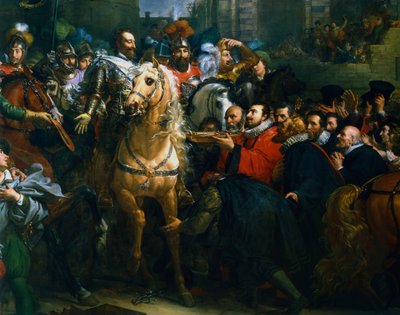 Enrique IV de Francia entrando en París, 22 de marzo de 1594, siglo XIX de Unbekannt