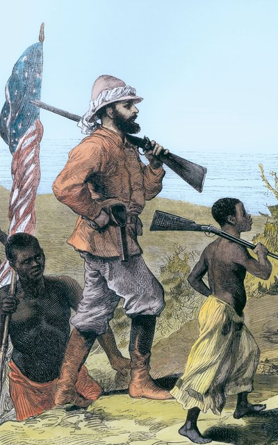 Henry Morton Stanley acercándose al Lago Tanganica, África, siglo XIX de Unbekannt