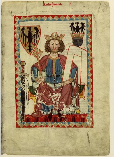 Enrique VI 1165-1197, Emperador del Sacro Imperio Romano. Del Códice Manesse de Unbekannt