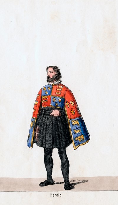 Heraldo, diseño de vestuario para la obra de Shakespeare, Enrique VIII, siglo XIX de Unbekannt