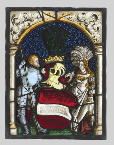 Panel heráldico que representa a un caballero y una dama con las armas del Archiducado de Austria, c. 1515 de Unbekannt