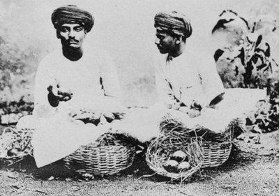 Vendedores de frutas hindúes, India, siglo XX de Unbekannt