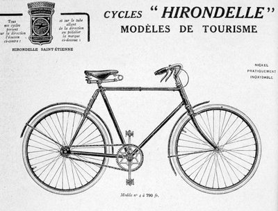 Publicidad de turismo en bicicleta Hirondelle Saint Etienne, siglo XX de Unbekannt
